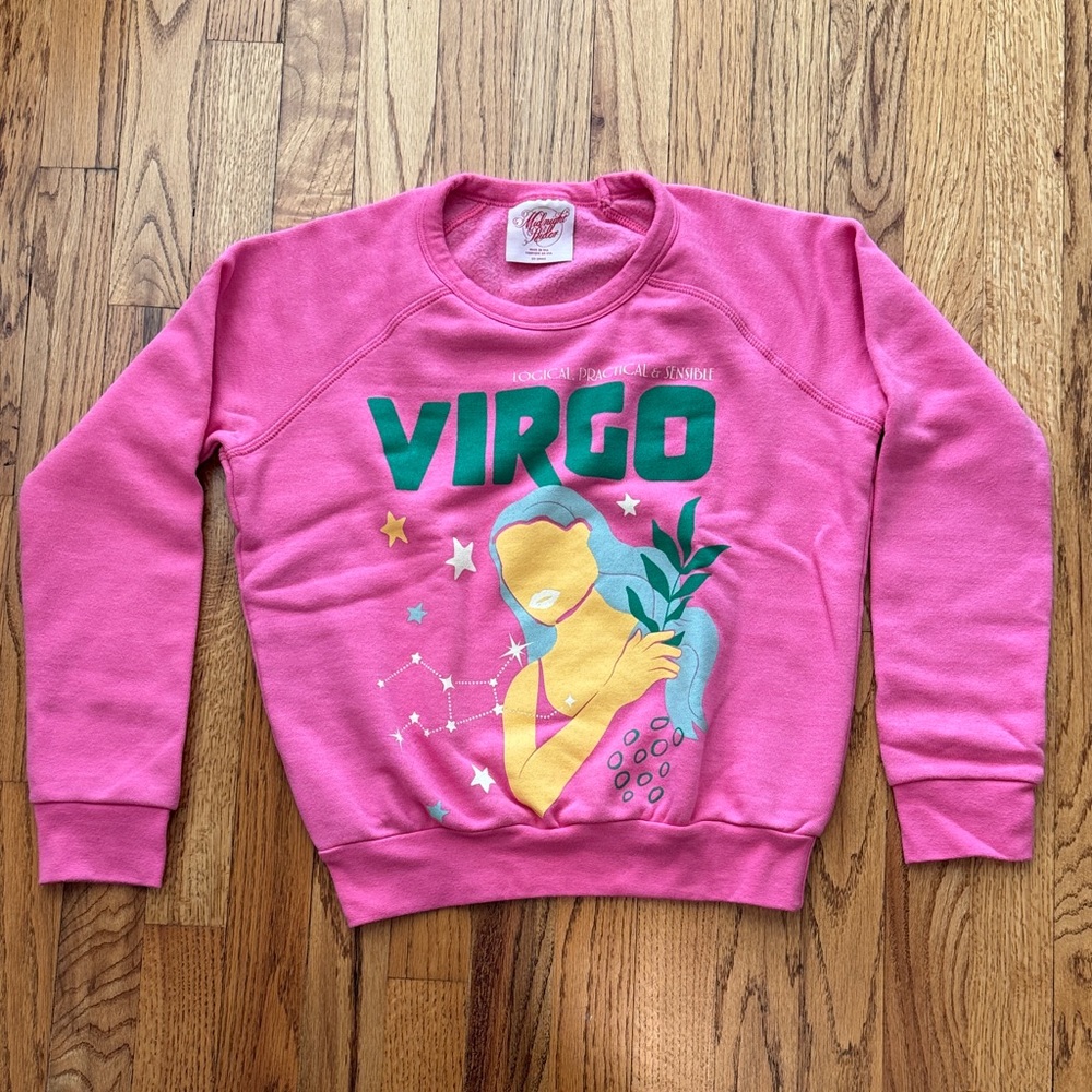 Anthropologie by Midnight Rider Pink Virgo Graphic Sweater